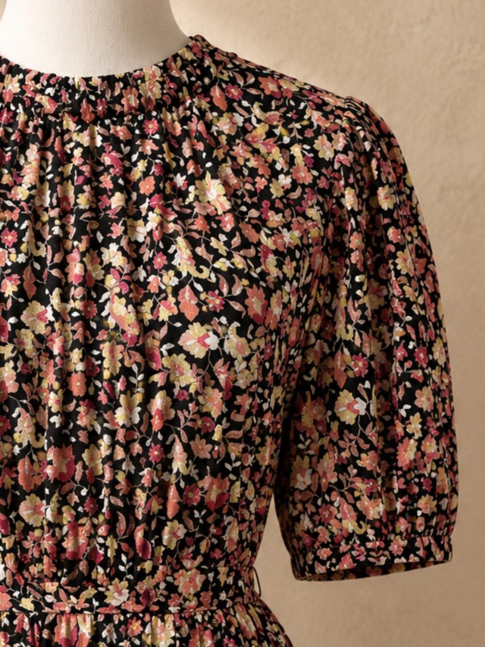Boden Yoke Detail Jersey Midi Dress Black Print Pockets Floral 6 - Picture 2 of 7